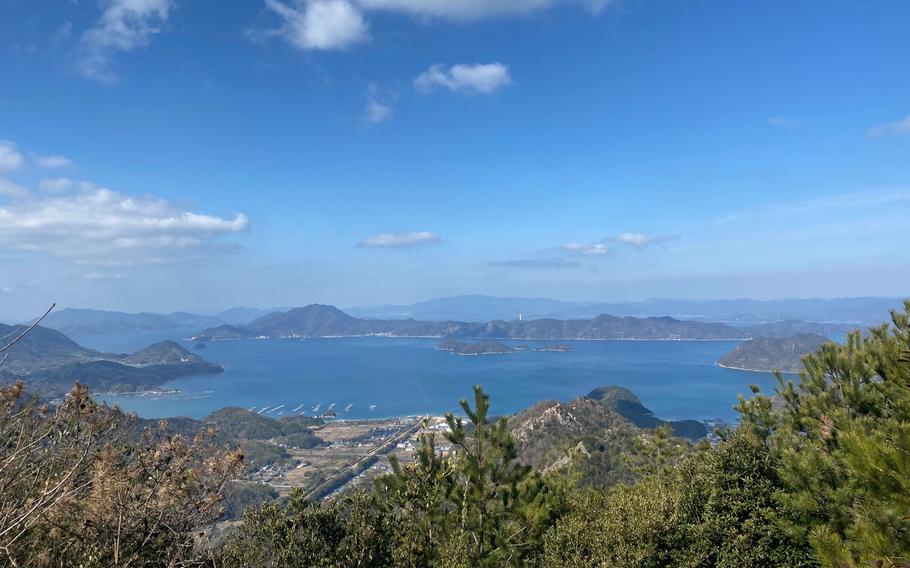 Ocean view of the Seto Inland Sea from the mountain.